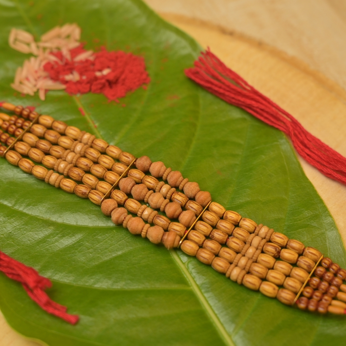 Heritage Wooden Bracelet Rakhi - Image 2