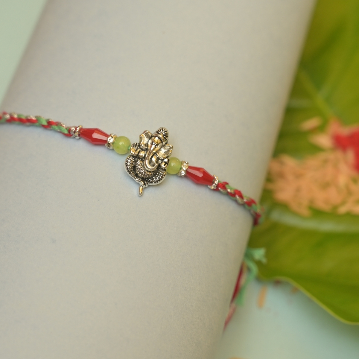 Silver Ganesh Rakhi - Image 3