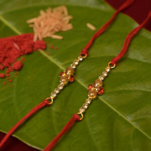 Red Golden Elegance Rakhi