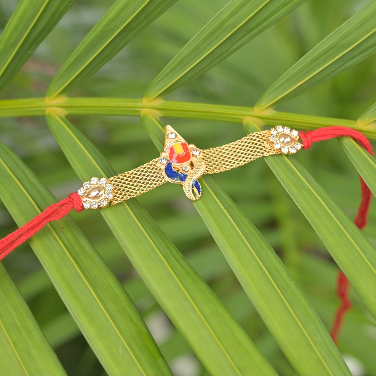 Shree Ganesh Premium Golden Rakhi - Image 2