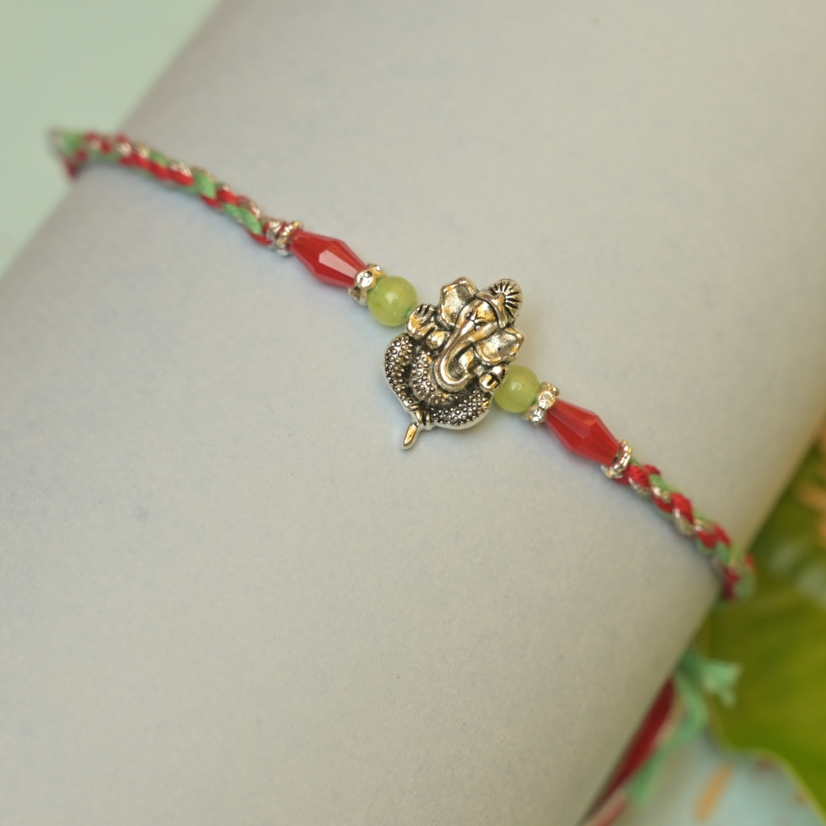 Silver Ganesh Rakhi - Image 2